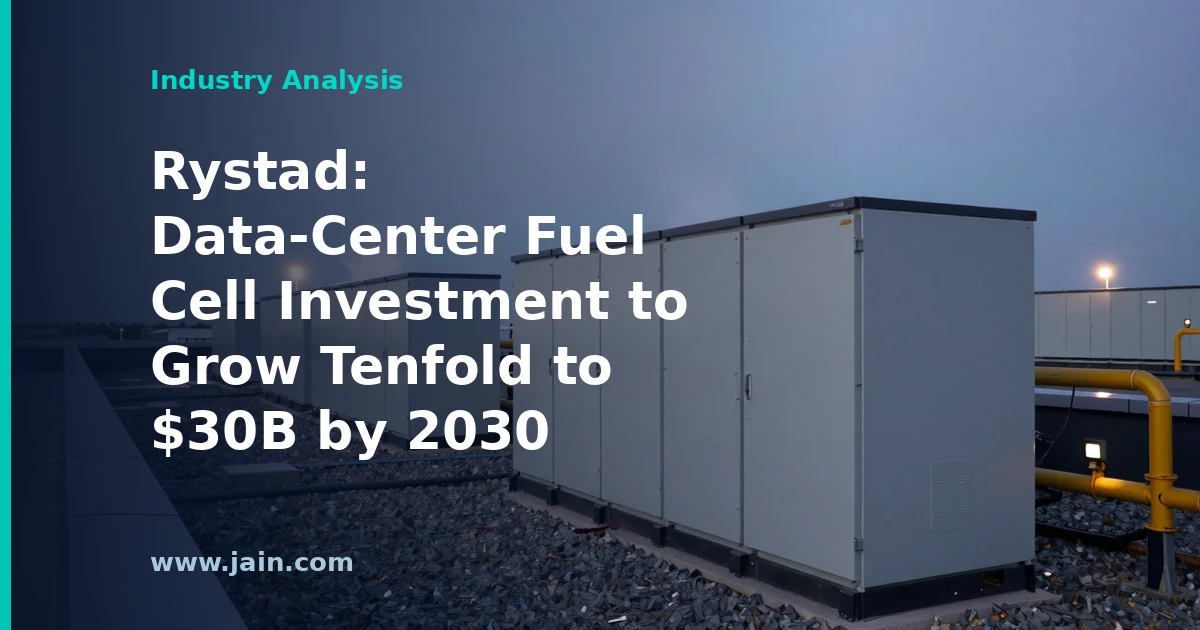 Fuel cell modules generating on-site power beside a modern data center campus