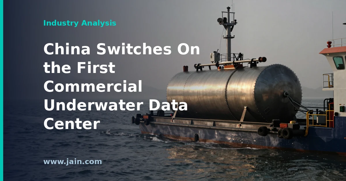 Sealed underwater data center module on the seabed off China's coast, cooled by surrounding seawater