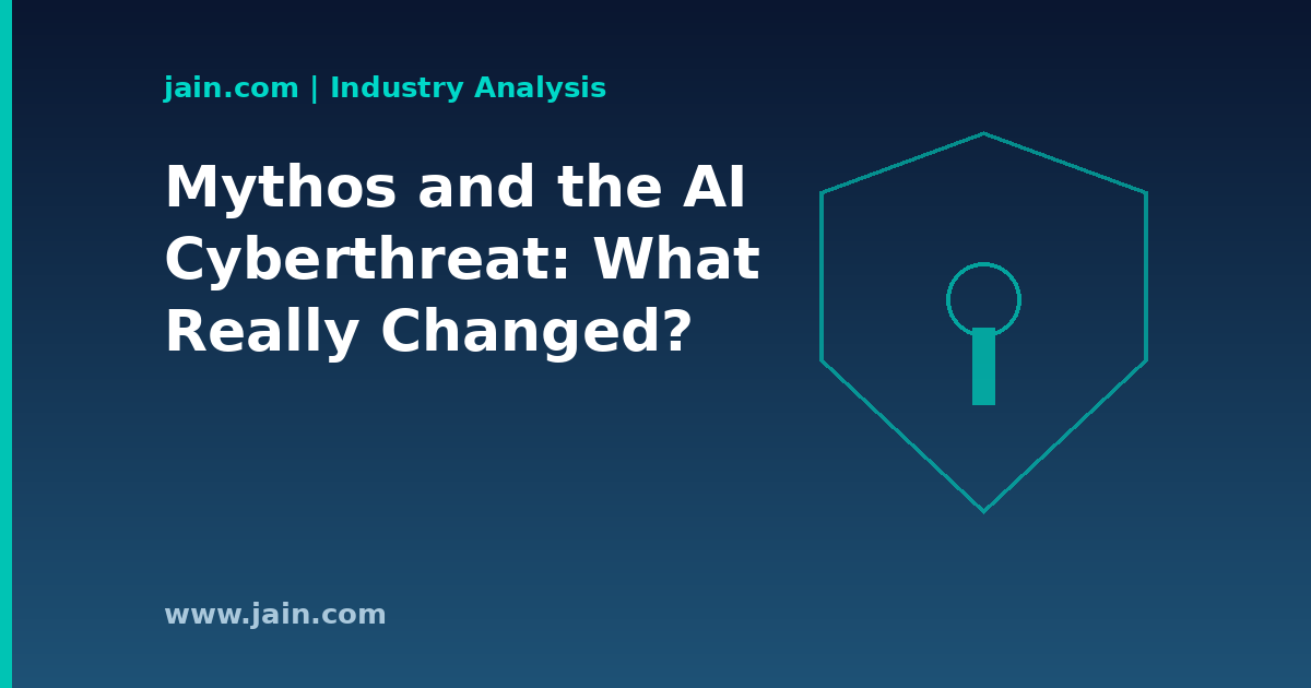 Shield and circuit motif representing the Anthropic Mythos AI cybersecurity debate