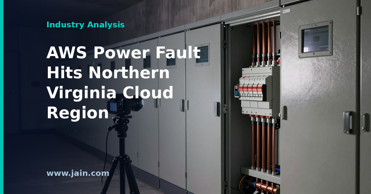 Electrical switchgear and power distribution equipment in a Northern Virginia data center after the AWS us-east-1 power fault