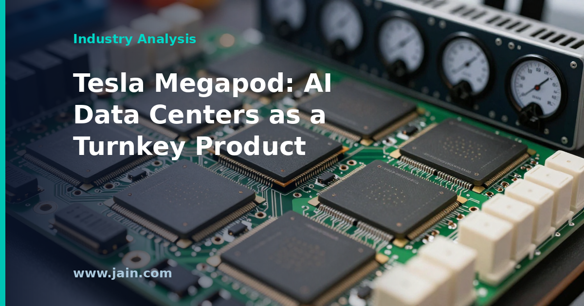 Tesla Megapod concept: modular AI data center container units with integrated power infrastructure