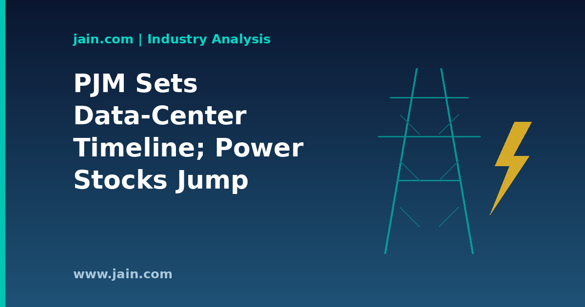 Transmission lines feeding a data center campus on the PJM grid as AI power demand grows