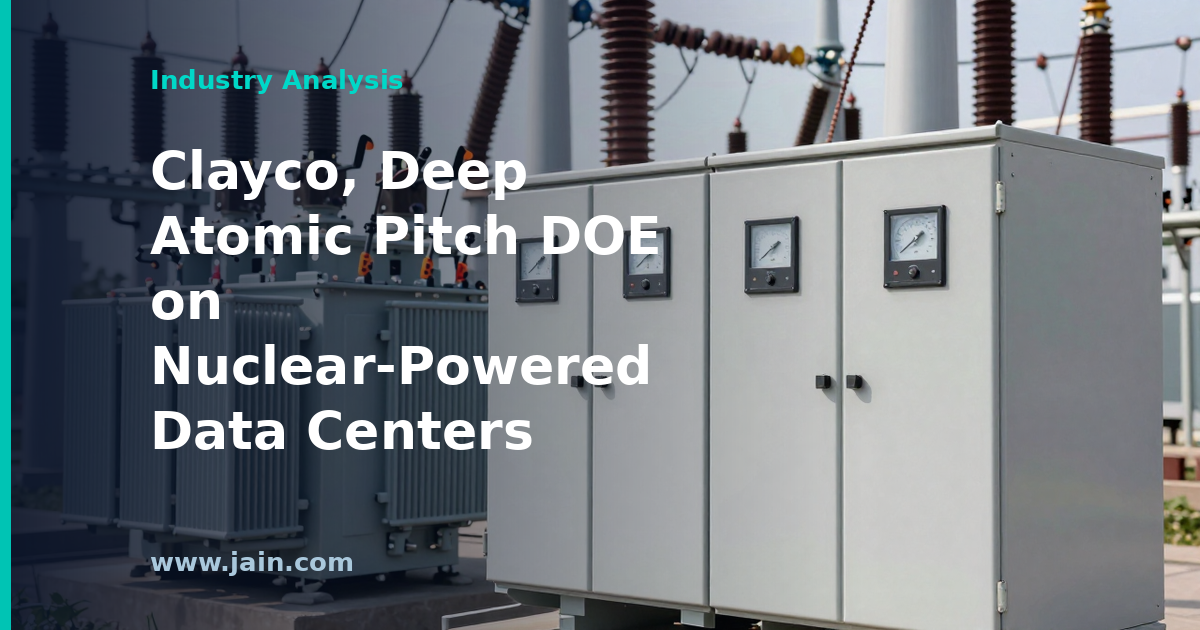 Small modular reactor beside a nuclear-powered data center campus in a conceptual site rendering