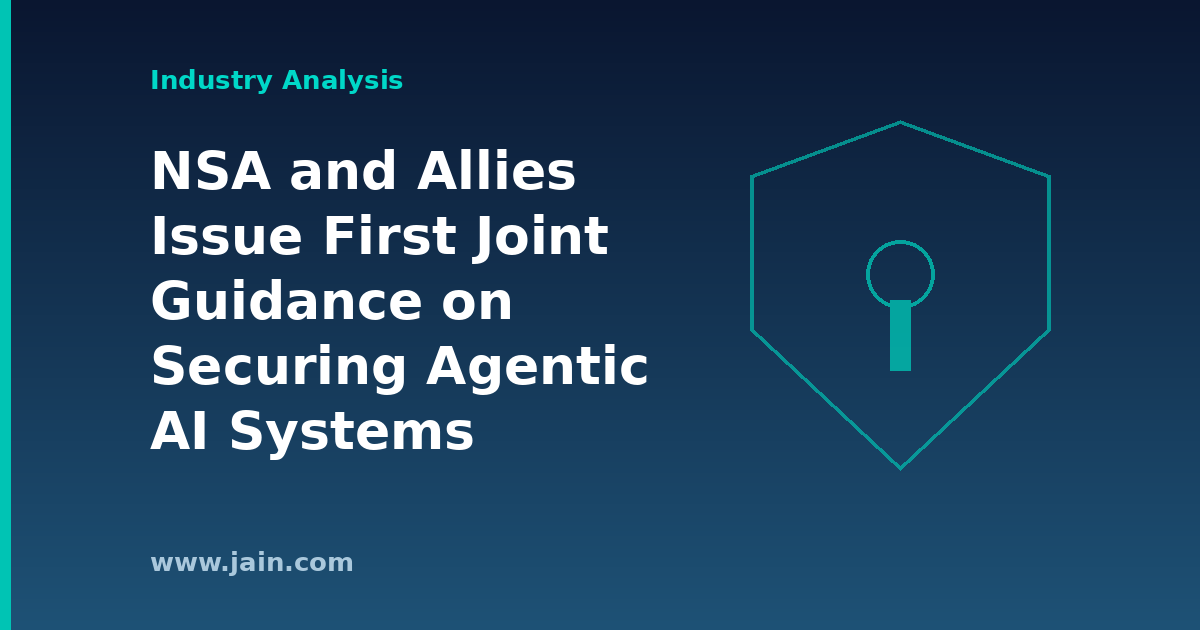 Government shield emblem over interconnected AI agent nodes, symbolizing joint agentic AI security guidance