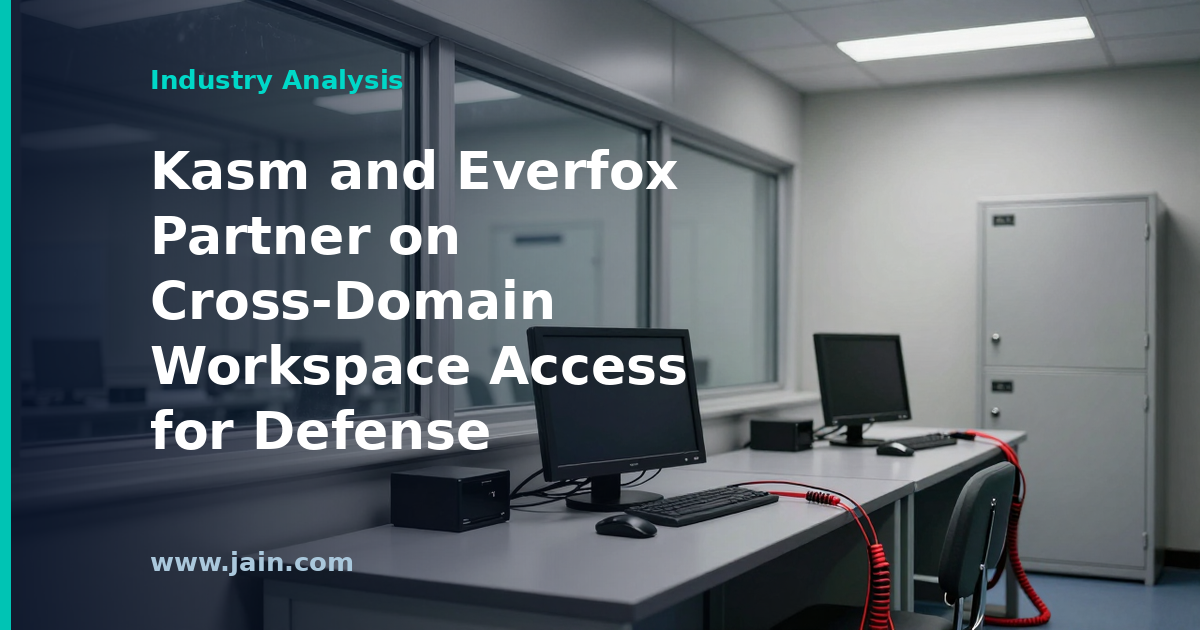 Containerized workspace streaming across classified network domains, illustrating the Kasm-Everfox cross-domain access partnership