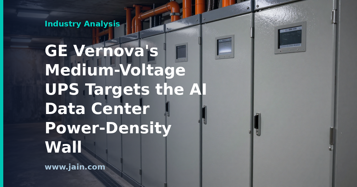 Medium-voltage UPS power infrastructure protecting an AI data center electrical room