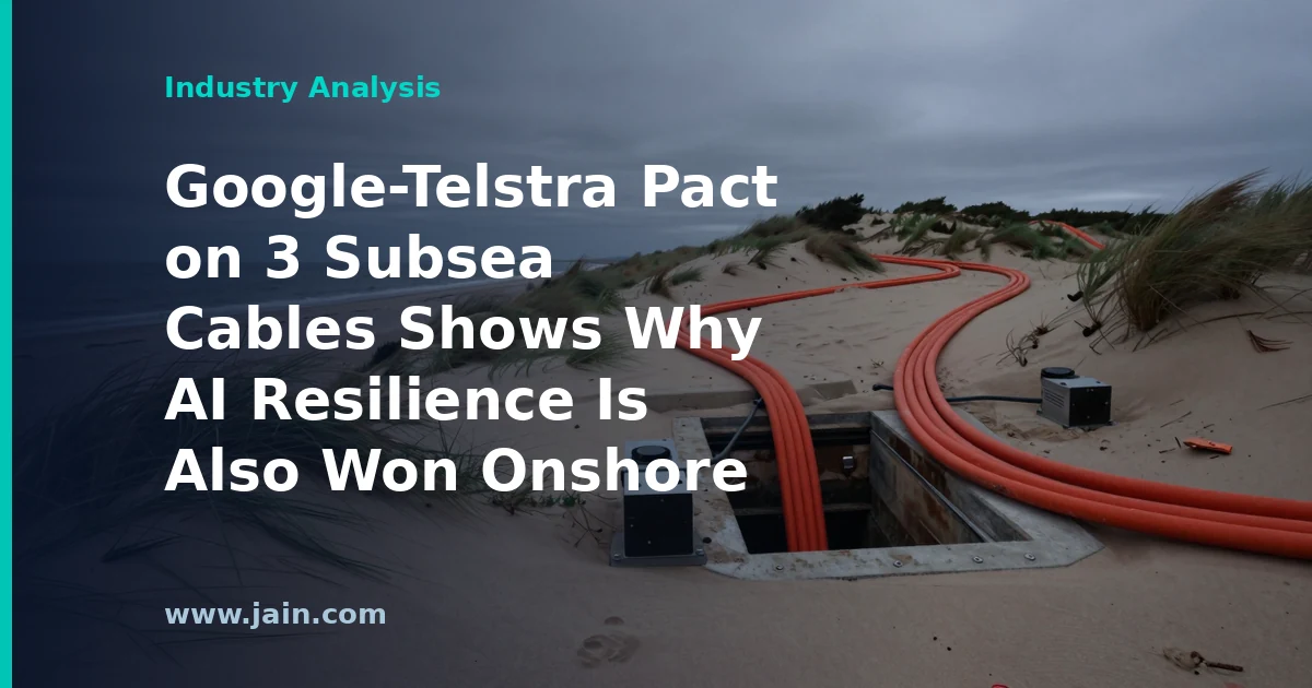 Subsea fiber cable coming ashore in Australia, illustrating the Google and Telstra Aura and Pacific subsea partnership