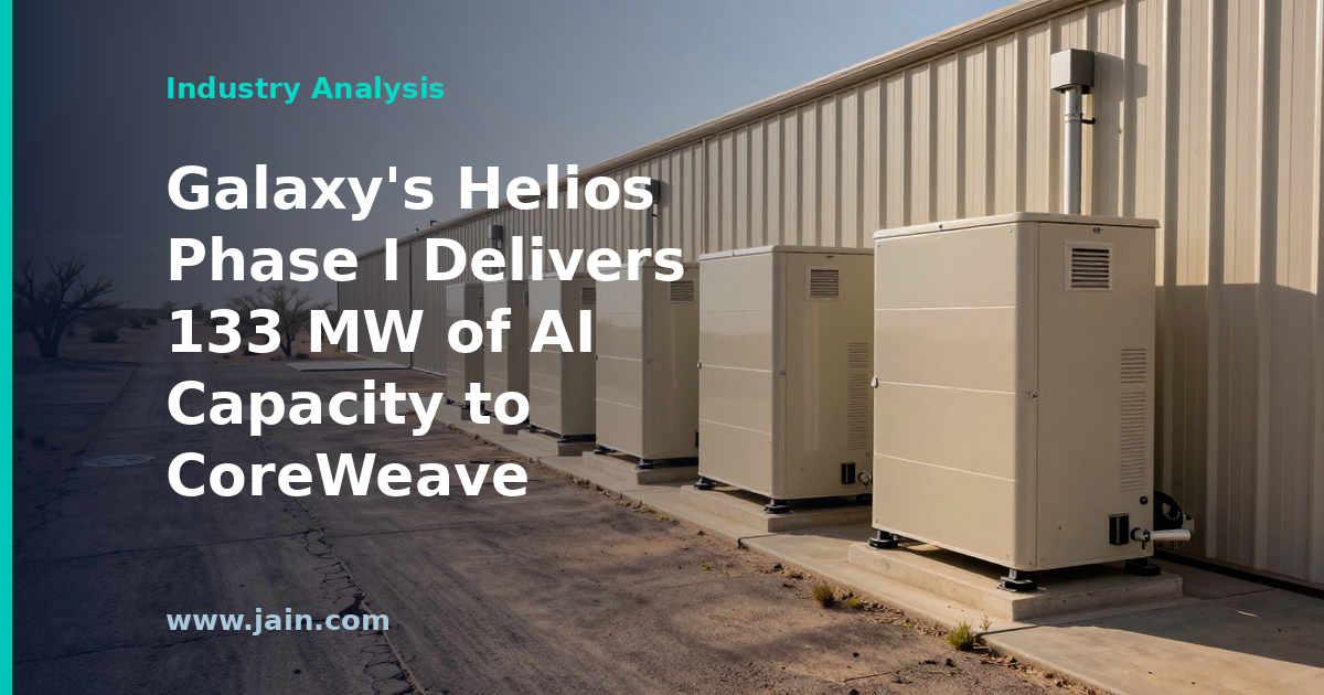 Helios AI data center campus in West Texas delivering 133 MW of critical IT load to CoreWeave