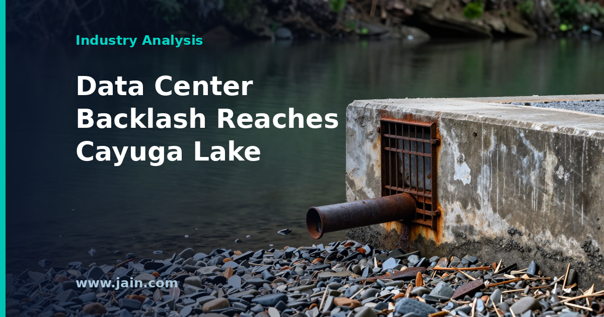 Cayuga Lake shoreline in upstate New York near a site proposed for a TeraWulf data center
