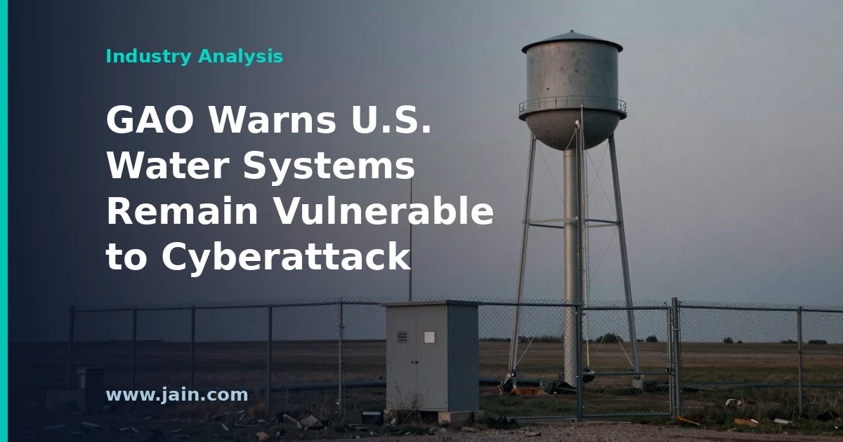 Water treatment plant control room illustrating U.S. water systems' cyberattack vulnerability