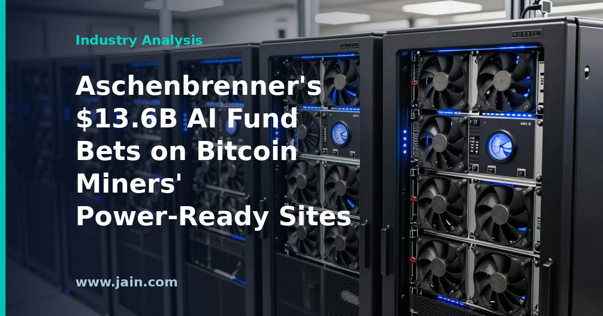 Bitcoin mining facility with power lines repurposed as AI data center infrastructure