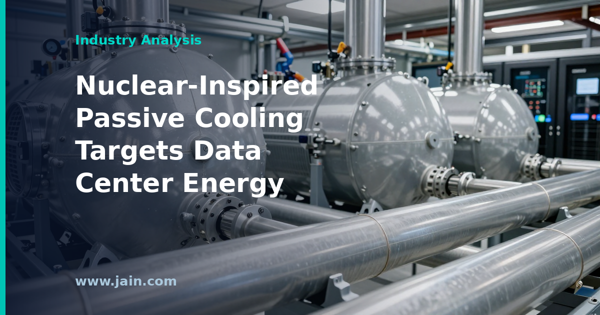 Nuclear-inspired passive cooling loops carrying heat away from data center server racks