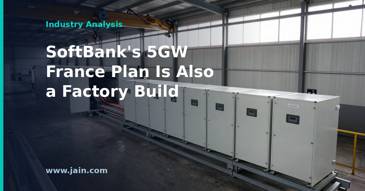 SoftBank 5GW AI data center plan in France with prefabricated power modules at the Port of Dunkirk
