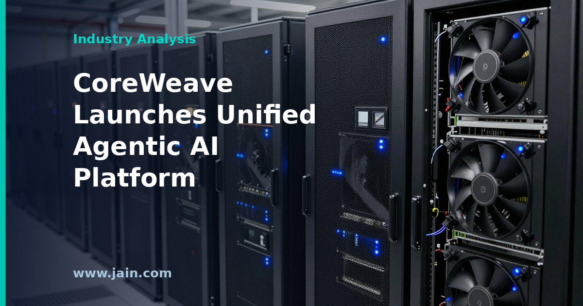 CoreWeave unified agentic AI platform concept showing AI agents improving atop GPU cloud infrastructure
