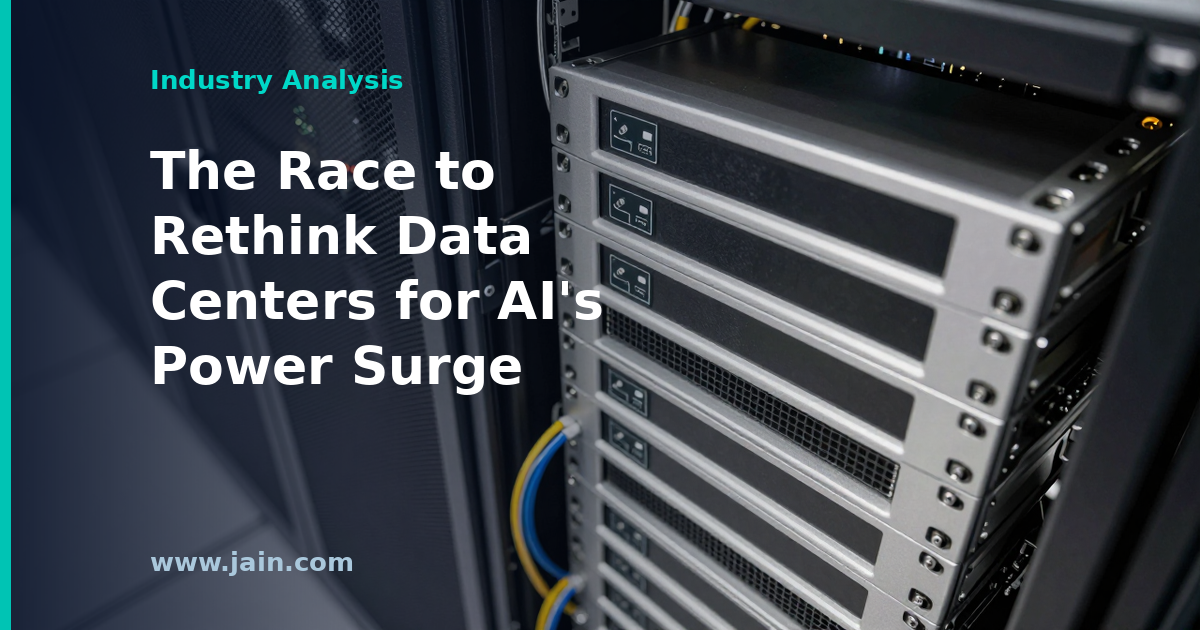 High-density AI data center hall with liquid cooling infrastructure amid AI power surge