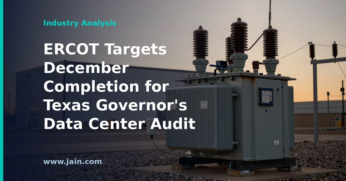 Texas power grid transmission lines beside data center buildings under ERCOT audit scrutiny