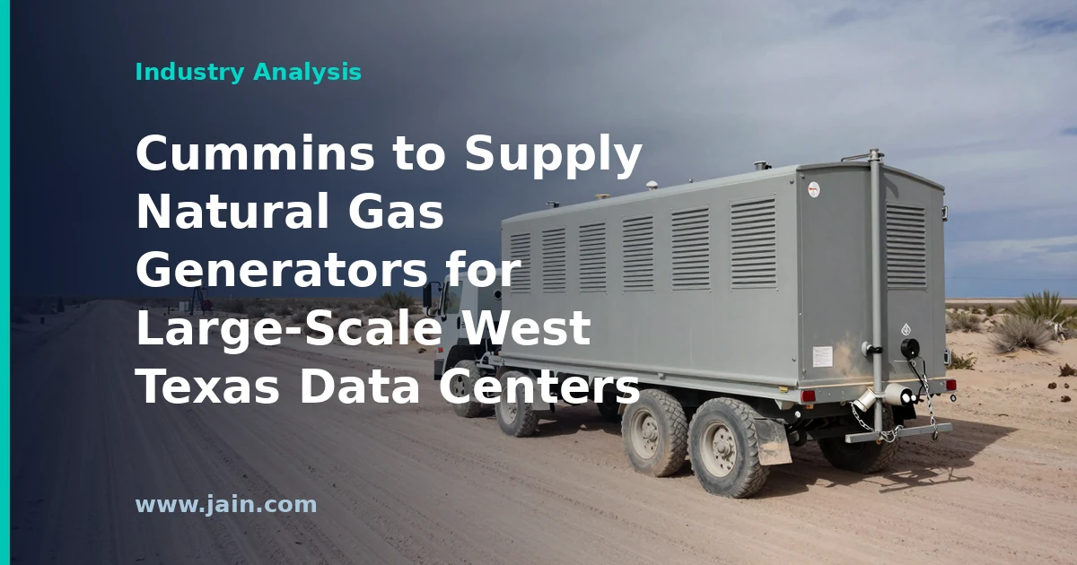 Cummins natural gas generators at a large-scale West Texas data center site