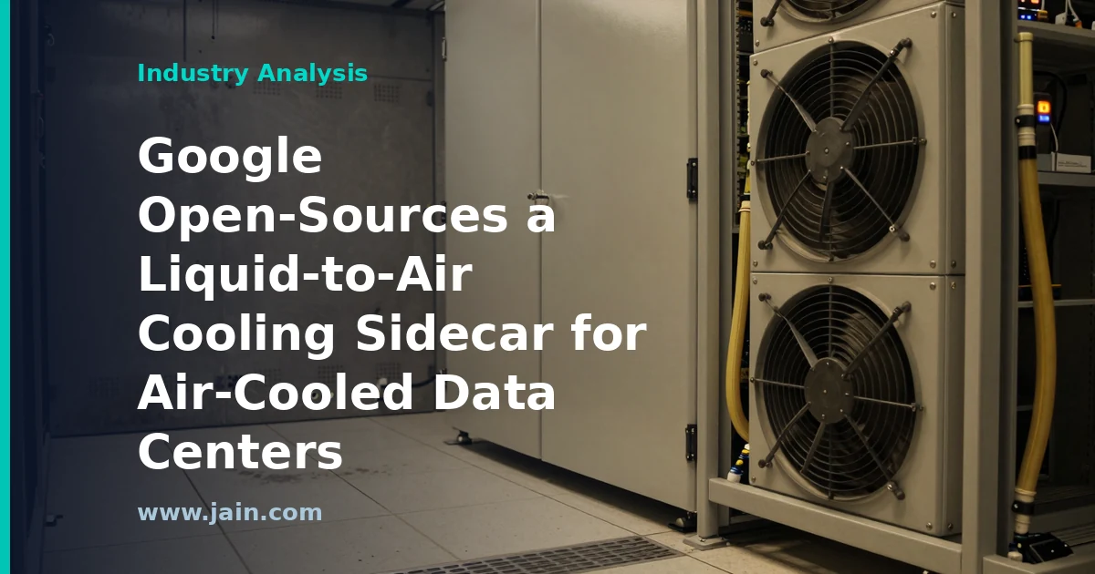 Liquid-to-air cooling sidecar cabinet beside a liquid-cooled server rack in an air-cooled data center