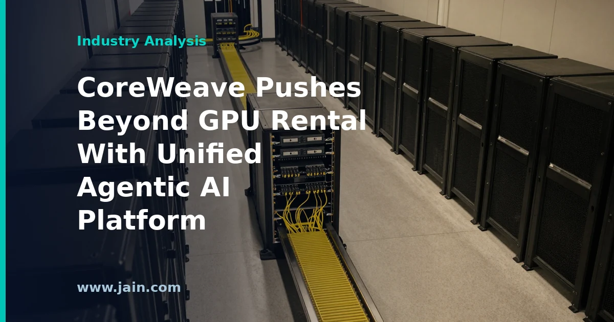 CoreWeave unified agentic AI platform concept showing AI agents improving atop GPU cloud infrastructure