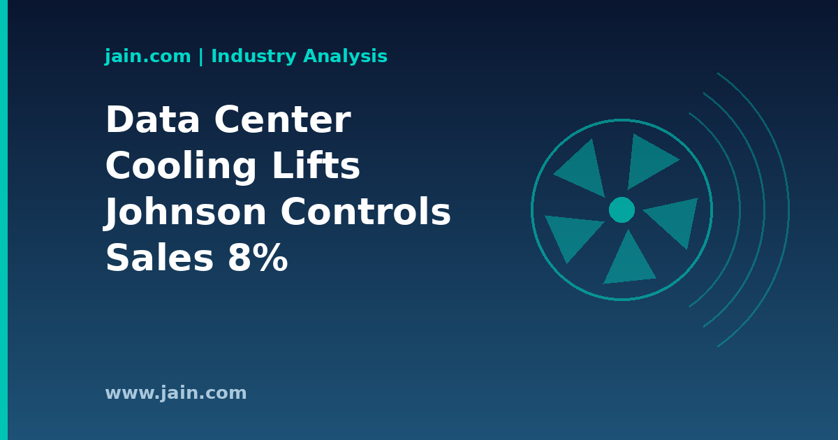 Industrial chillers and cooling infrastructure serving a data center, illustrating Johnson Controls' data center cooling growth