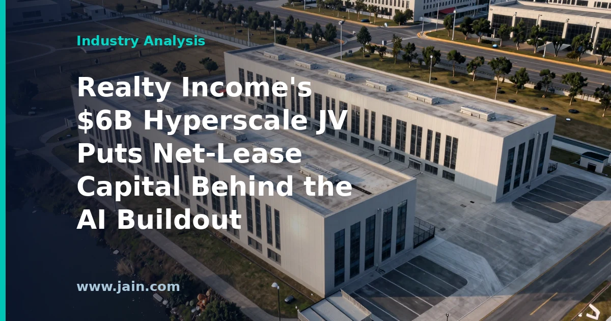 Hyperscale data center campus representing Realty Income's $6 billion joint venture investment