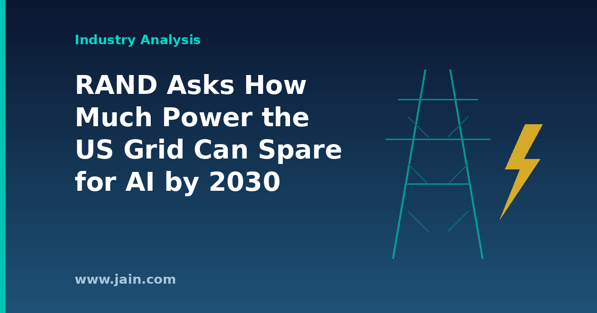 US power grid transmission lines feeding AI data centers, illustrating 2030 grid capacity question