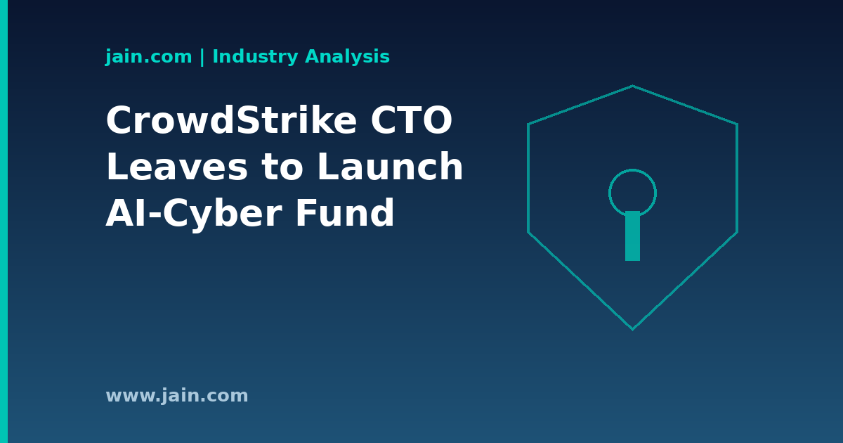 CrowdStrike CTO departure to launch AI-cybersecurity investment fund, symbolized by a shield and circuit pattern