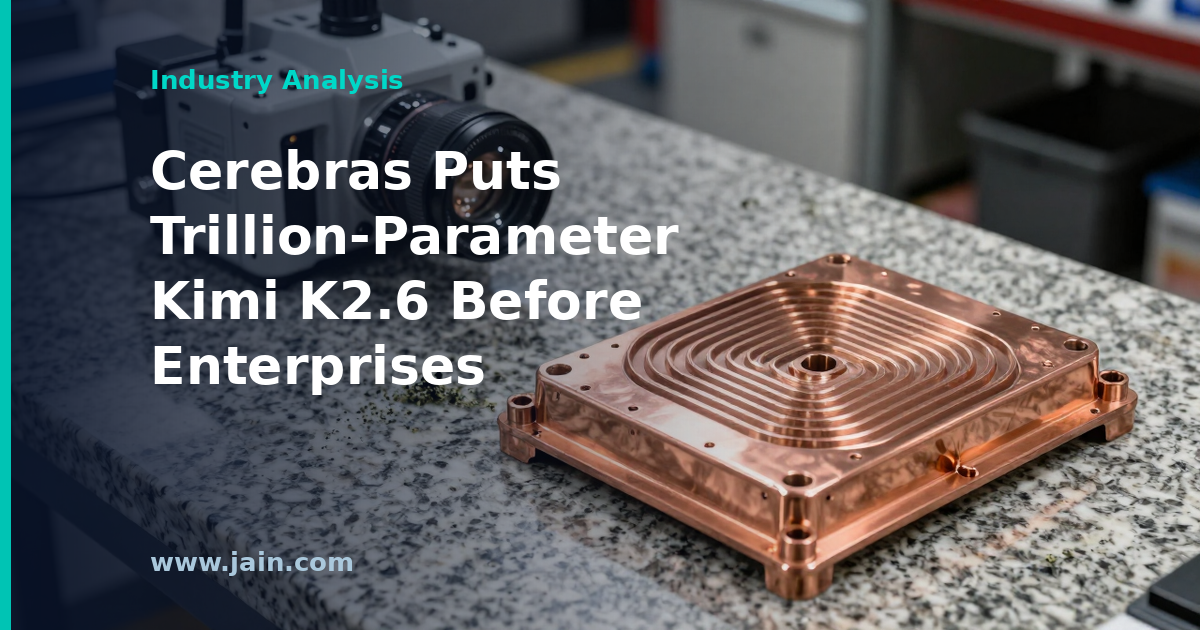 Wafer-scale AI processor powering trillion-parameter Kimi K2.6 inference in an enterprise data center