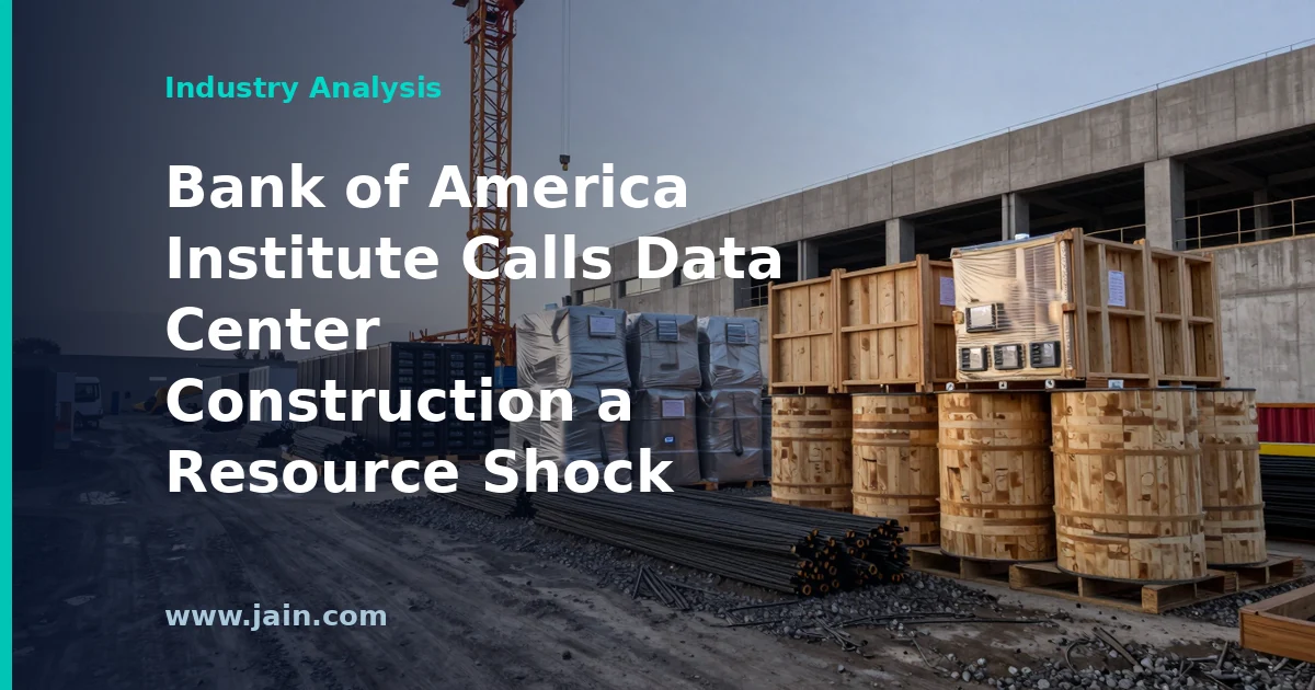 Data center construction site with cranes and electrical equipment illustrating the resource shock in labor, materials, and power