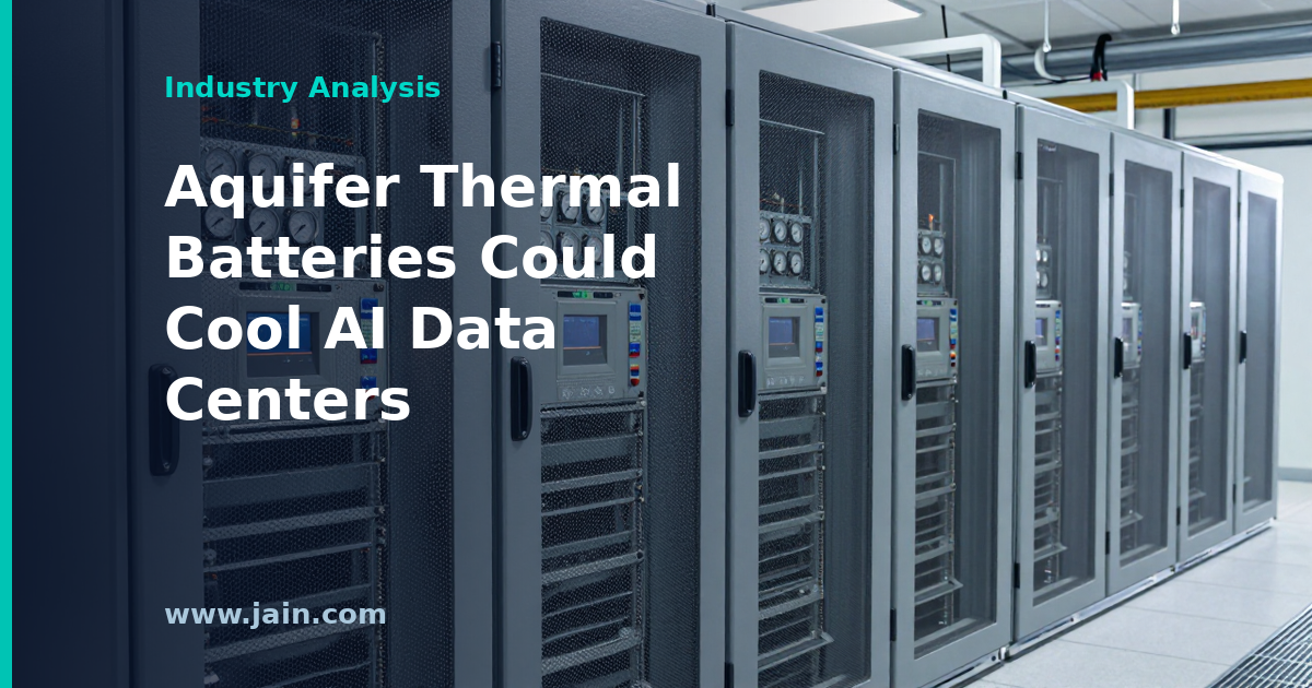Aquifer thermal battery concept storing cold water underground to cool an AI data center