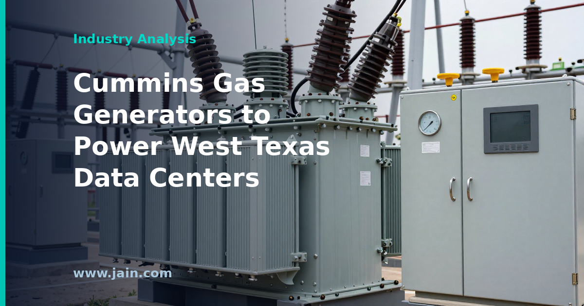 Cummins natural gas generators at a large-scale West Texas data center site
