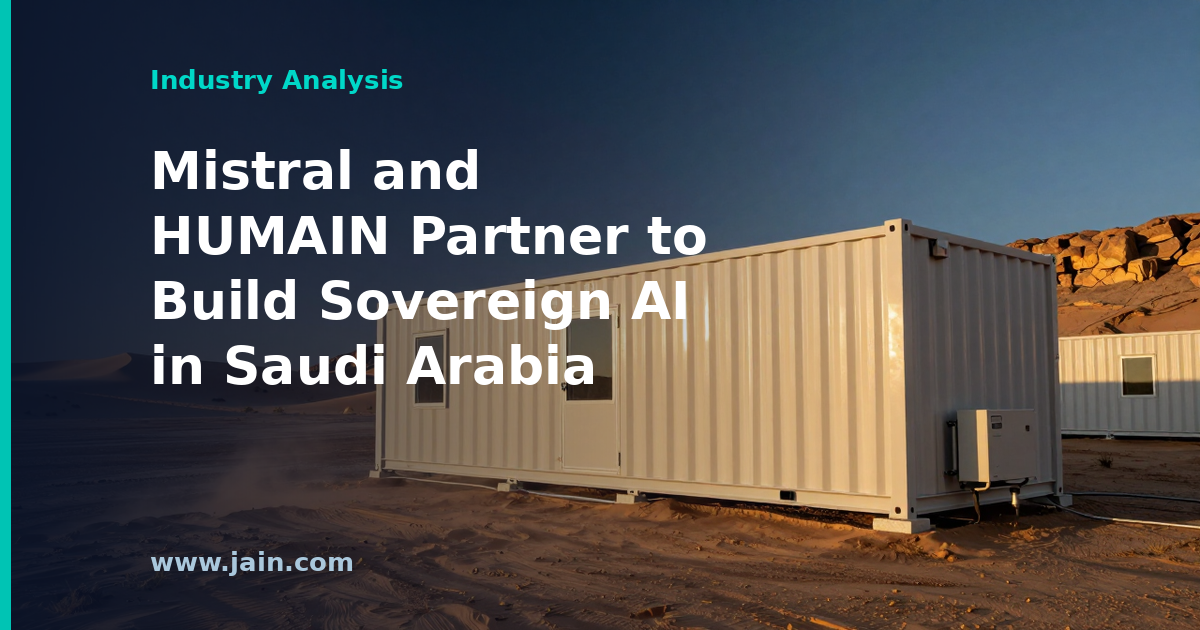 Sovereign AI data center in Saudi Arabia symbolizing the Mistral and HUMAIN partnership