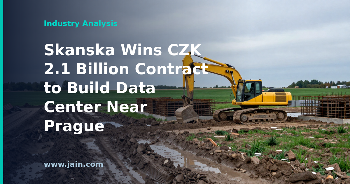 Construction of a new Skanska data center on the outskirts of Prague, Czechia