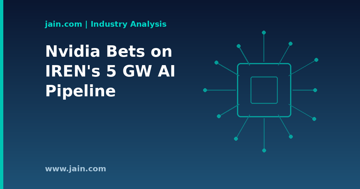 Nvidia-backed IREN AI data center campus with high-voltage power infrastructure feeding its 5 GW pipeline