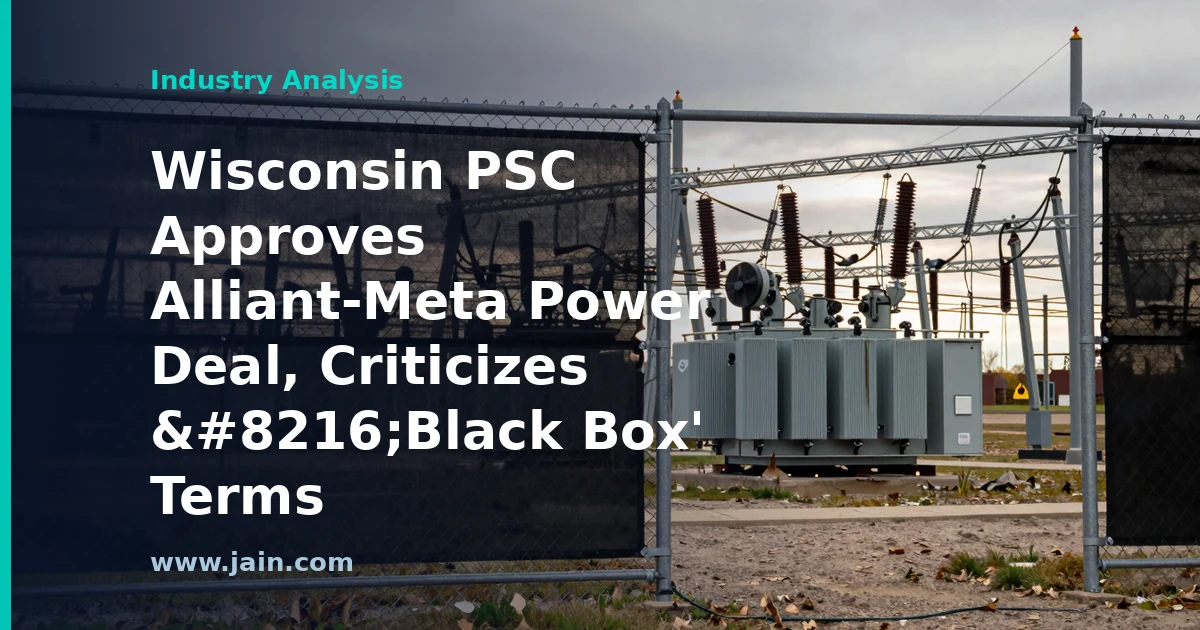 Wisconsin utility regulators approve Alliant-Meta data center power deal amid transparency concerns
