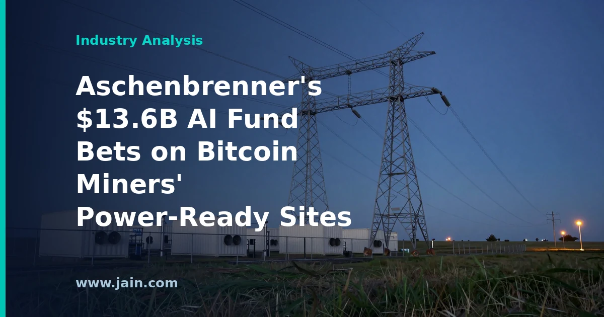 Bitcoin mining facility with power lines repurposed as AI data center infrastructure