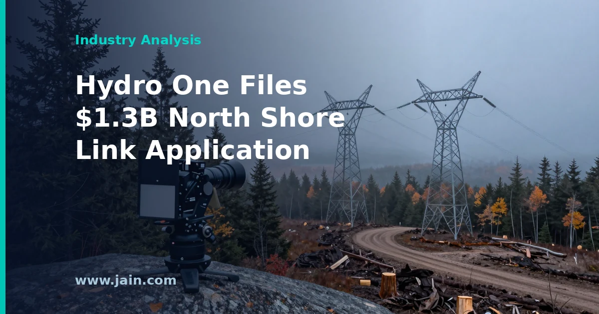 High-voltage transmission towers on the North Shore Link route toward Sault Ste. Marie, Ontario