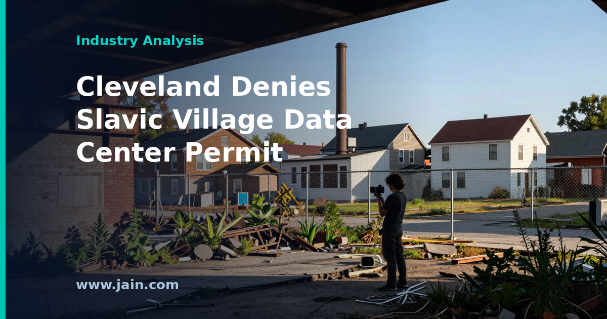 Vacant legacy industrial land in Cleveland's Slavic Village, site of a rejected hyperscale data center permit