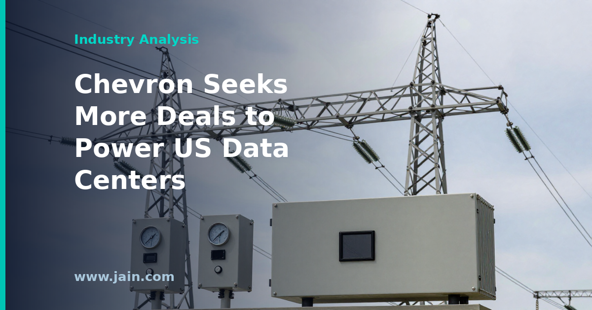 Natural-gas power plant beside a large US data center campus supplying electricity for AI computing
