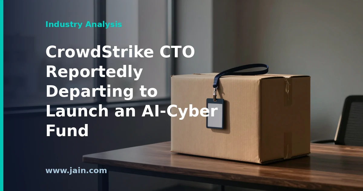 CrowdStrike CTO departure to launch AI-cybersecurity investment fund, symbolized by a shield and circuit pattern