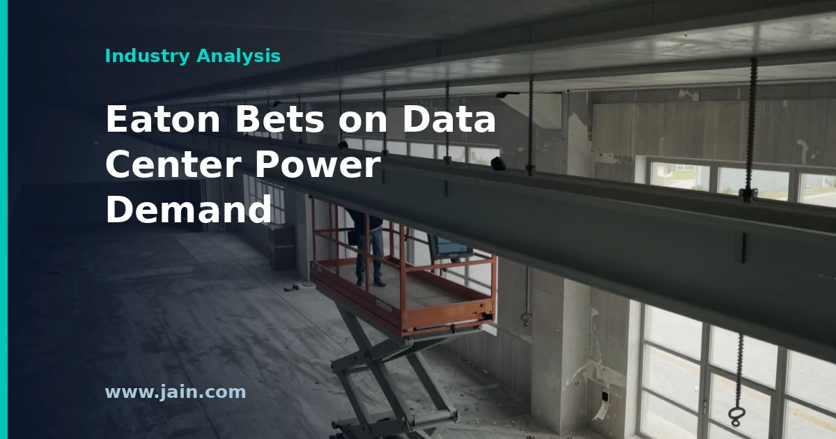Data center electrical switchgear and power distribution equipment illustrating Eaton's data center growth outlook
