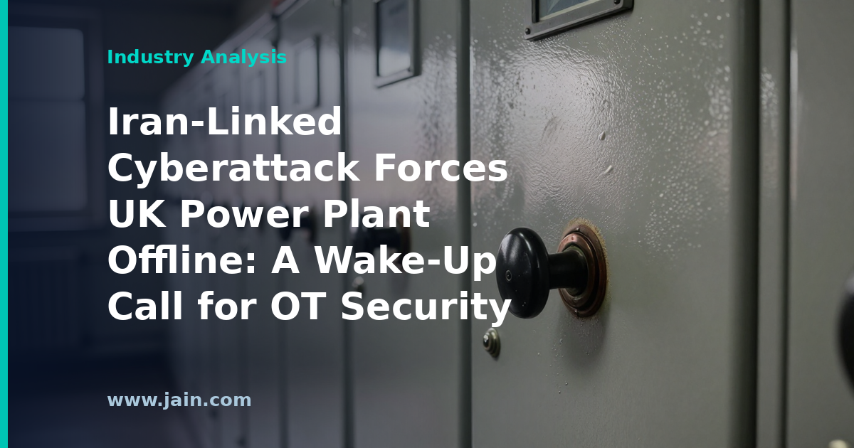 UK power plant control room under cyberattack alert, symbolizing OT security risk to grid infrastructure
