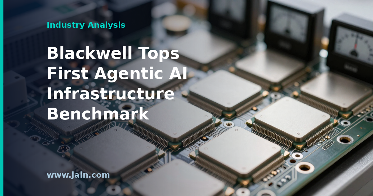 NVIDIA Blackwell GPU racks in a data center running agentic AI benchmark workloads