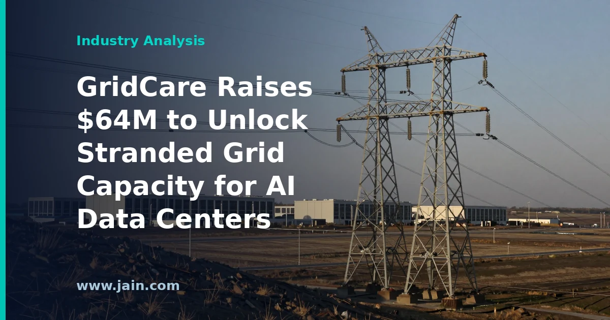 Transmission lines feeding an AI data center, illustrating stranded grid capacity