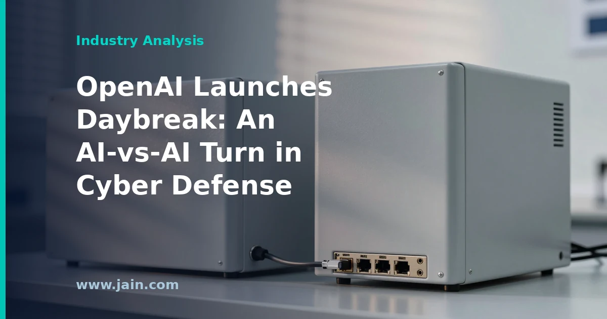 OpenAI Daybreak AI cyber defense shield analyzing threat data streams