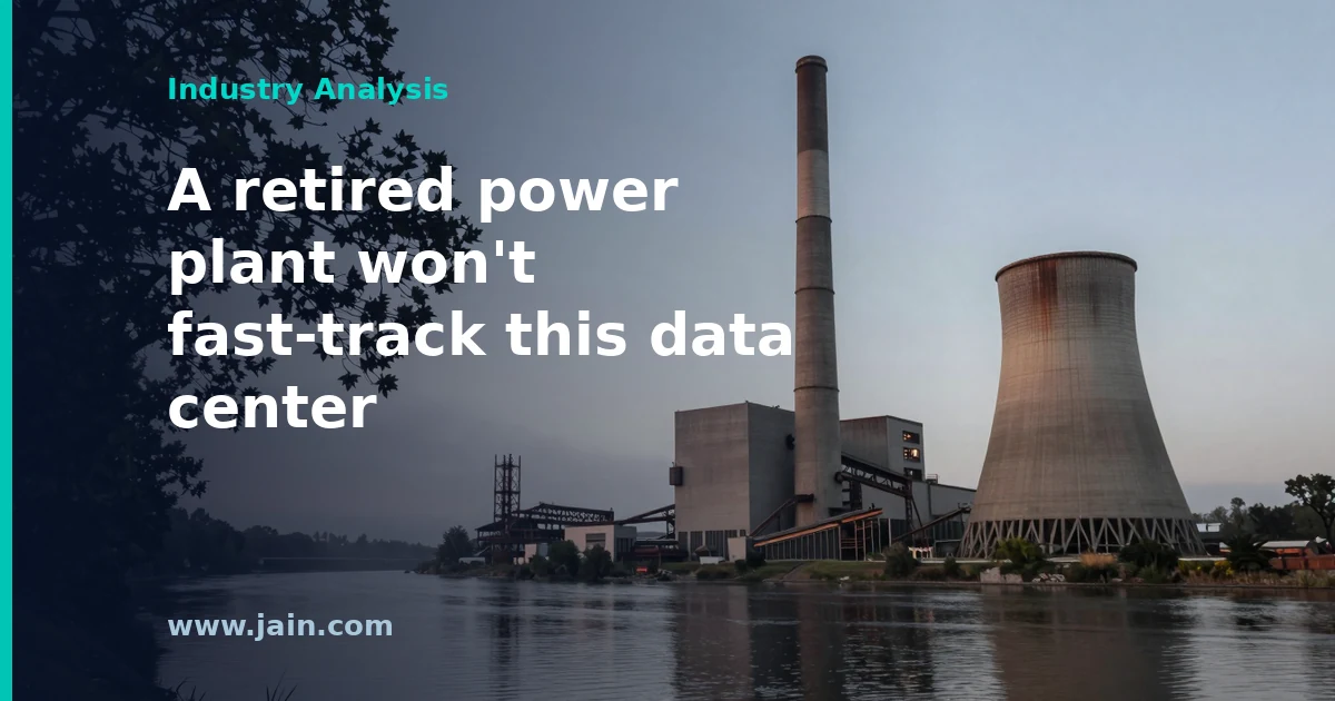 Montgomery County data center moratorium: a retired power plant site in Dickerson, Maryland, on the Potomac River