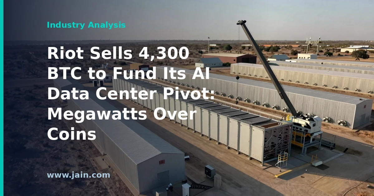 Bitcoin mining facility transitioning to an AI data center buildout after Riot's 4,300 BTC sale