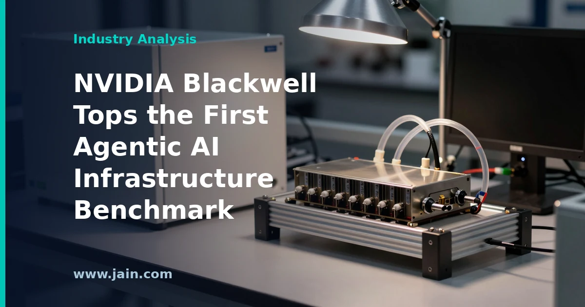 NVIDIA Blackwell GPU racks in a data center running agentic AI benchmark workloads