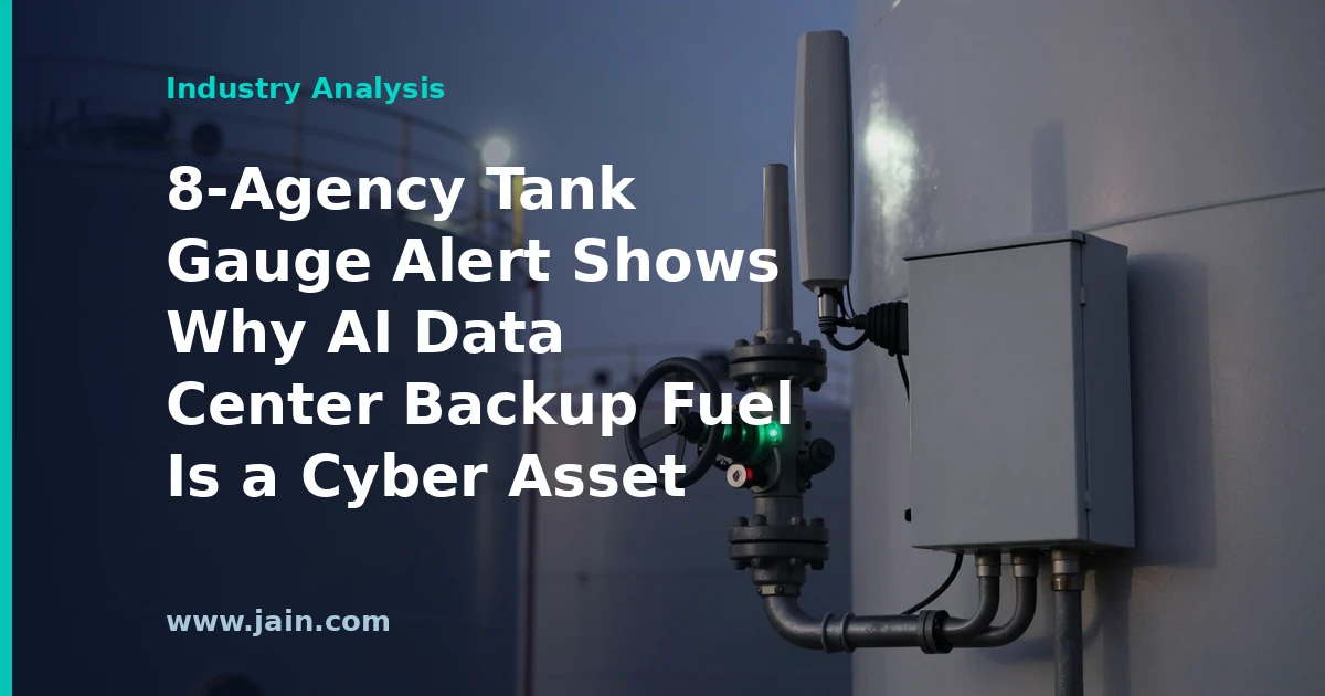 Diesel fuel tanks beside data center backup generators with an automatic tank gauge console