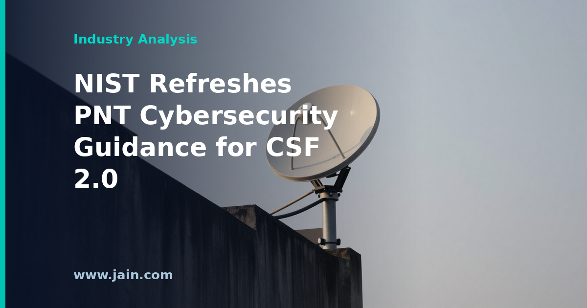GPS timing antenna on a data center roof, illustrating NIST PNT cybersecurity guidance under CSF 2.0